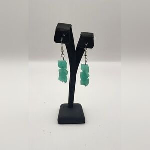 Seafoam gemstone dangle earrings